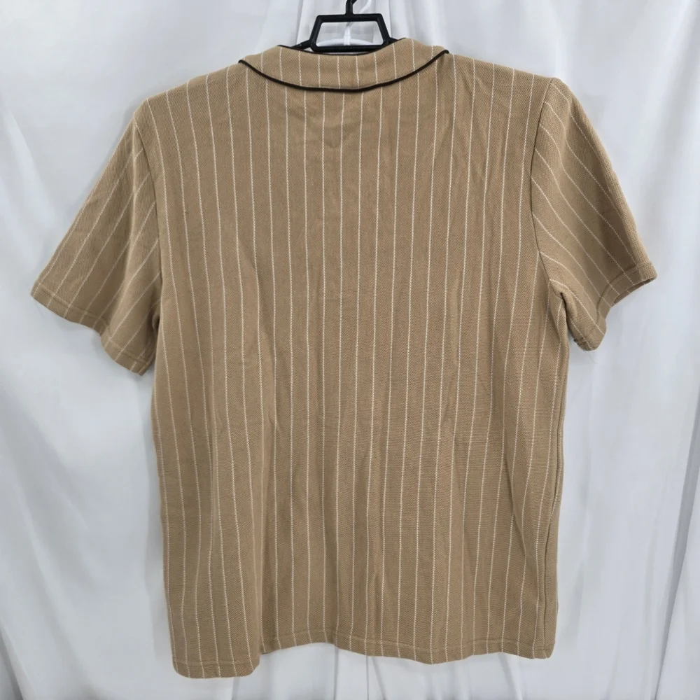 NWT True Religion Baseball Jersey #700585 Travertine Tan Mens Size M Tweed Feel.